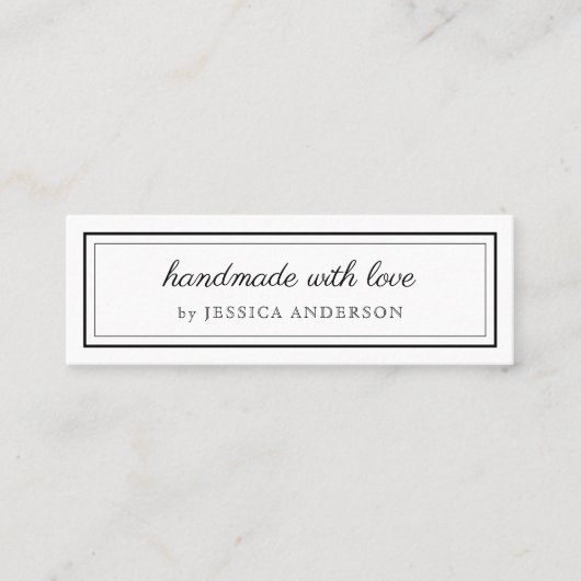 Modern elegant handgemaakt met Logo liefdesproduct Mini Visitekaartje (Voorkant)