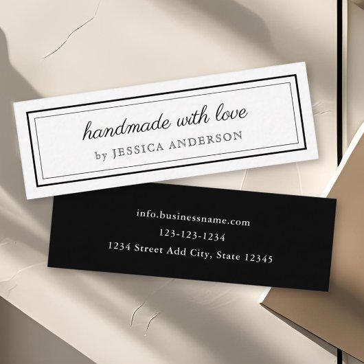 Modern elegant handgemaakt met Logo liefdesproduct Mini Visitekaartje