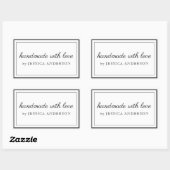 Modern elegant handgemaakt met Logo liefdesproduct Rechthoekige Sticker (Vel)