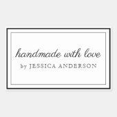 Modern elegant handgemaakt met Logo liefdesproduct Rechthoekige Sticker (Voorkant)