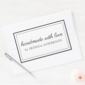 Modern elegant handgemaakt met Logo liefdesproduct Rechthoekige Sticker (Envelop)