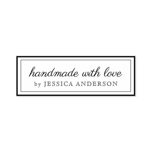 Modern elegant handgemaakt met Logo liefdesproduct Zelfinktende Stempel (Design)