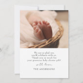 Modern Elegant Handgeschreven 2 Foto's Baby shower Bedankkaart (Achterkant)