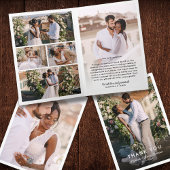 Modern Elegant Handgeschreven Script 7-foto bruilo Bedankkaart