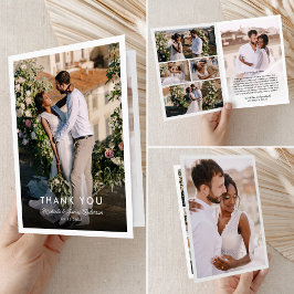 Modern Elegant Handgeschreven Script 7-foto bruilo Bedankkaart