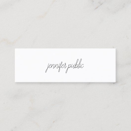 Modern Elegant Handgeschreven Script Eenvoudige Sj Mini Visitekaartje (Voorkant)