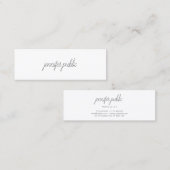 Modern Elegant Handgeschreven Script Eenvoudige Sj Mini Visitekaartje (Voorkant / Achterkant)