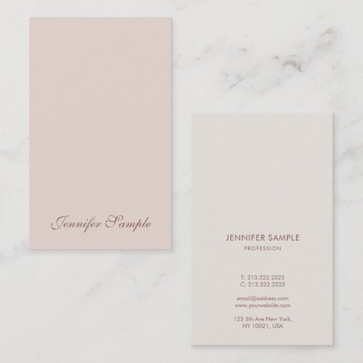 Modern Elegant Handgeschreven Script Eenvoudige Sj Visitekaartje (Voorkant / Achterkant)