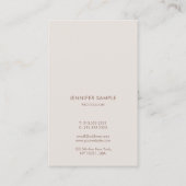 Modern Elegant Handgeschreven Script Eenvoudige Sj Visitekaartje (Achterkant)