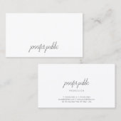 Modern Elegant Handgeschreven Script Eenvoudige Sj Visitekaartje (Voorkant / Achterkant)