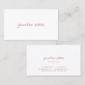 Modern Elegant Handgeschreven Script Eenvoudige Sj Visitekaartje (Voorkant / Achterkant)