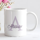 Modern Elegant Handgeschreven Script Monogram & Na Koffiemok