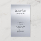 Modern Elegant Handgeschreven Script Silver Plain Visitekaartje (Voorkant)