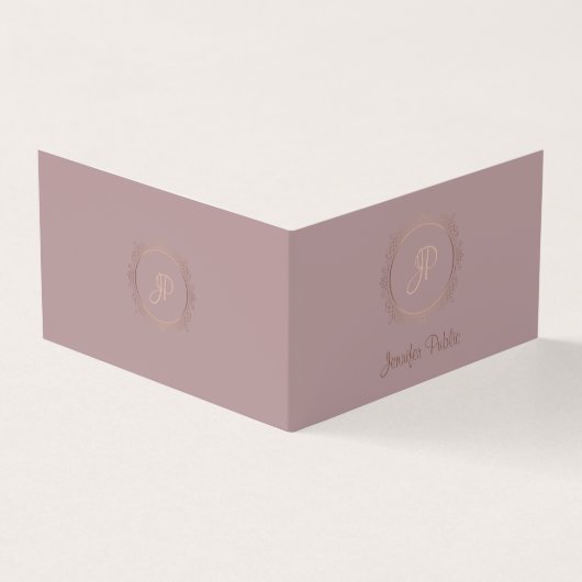 Modern Elegant Handgeschreven Script Sjabloon Luxe Visitekaartje (Buitenkant)