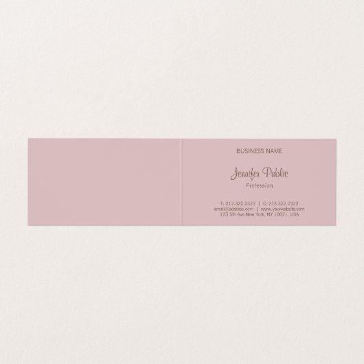 Modern Elegant Handgeschreven Script Sjabloon Luxe Visitekaartje (Binnenkant ongevouwen)