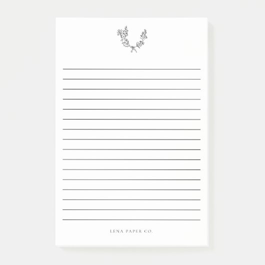  Modern Elegant Handgetekend Boeket gevoerd Post-it® Notes (Voorkant)