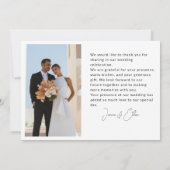 Modern, elegant, handschrift 2 foto's bedankkaart (Achterkant)