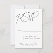 Modern Elegant Handschrift Black White Wedding RSV RSVP Kaartje (Voorkant)