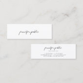 Modern Elegant Handschrift Eenvoudige Sjabloon Mini Visitekaartje (Voorkant / Achterkant)