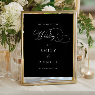 Modern, elegant, handschrift lettertype, bruiloft poster