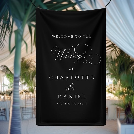 Modern, elegant, handschrift lettertype, zwarte br spandoek