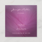 Modern Elegant Handschrift Naam Paarse Sjabloon Vierkante Visitekaartje (Achterkant)