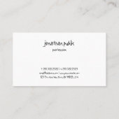 Modern Elegant Handschrift Professioneel Eenvoudig Visitekaartje (Achterkant)