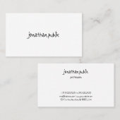 Modern Elegant Handschrift Professioneel Eenvoudig Visitekaartje (Voorkant / Achterkant)