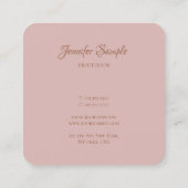 Modern Elegant Handschrift Script Luxe afgerond Vierkante Visitekaartje (Achterkant)