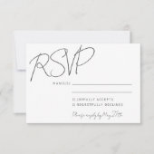 Modern elegant handschrift White Chic Wedding RSVP Kaartje (Voorkant)