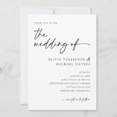 Modern Elegant Handschrift Zwart & Wit Trouwen Kaart (Voorkant)