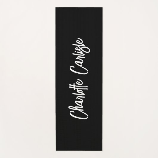 Modern Elegant Handschrift Zwart Yogamat (Voorkant)