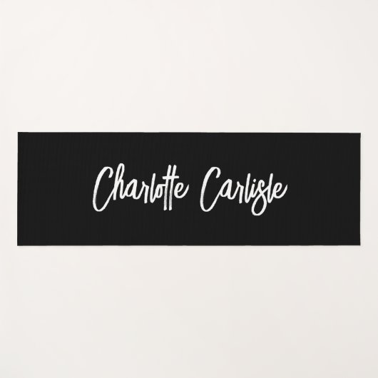 Modern Elegant Handschrift Zwart Yogamat (Voorkant (horizontaal))