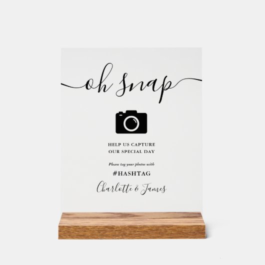 Modern Elegant Handtekening Script Oh Snap Acryl Bord (Voorkant)