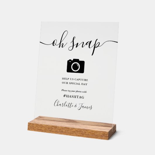 Modern Elegant Handtekening Script Oh Snap Acryl Bord (Hoek)