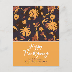 Modern Elegant Happy Thanksgiving Coneflowers Briefkaart