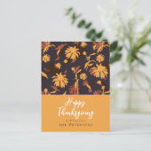 Modern Elegant Happy Thanksgiving Coneflowers Briefkaart (Staand voorkant)