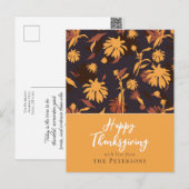 Modern Elegant Happy Thanksgiving Coneflowers Briefkaart (Voorkant / Achterkant)