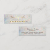 Modern elegant hart opal holografisch klantenkaartje (Voorkant / Achterkant)