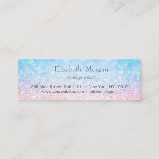 Modern Elegant Hearts Bokeh Klantenkaartje (Achterkant)