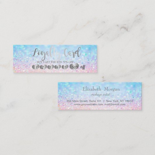 Modern Elegant Hearts Bokeh Klantenkaartje (Voorkant / Achterkant)