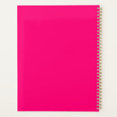 Modern elegant heet roze aangepaste naam jaar mono planner (Achterkant)