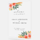 Modern Elegant Helder Bloemen Bruiloft Welkom Acryl Bord (Hoek)