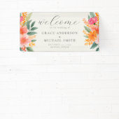 Modern Elegant Helder Bloemen Bruiloft Welkom Spandoek (Insitu)