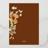 Modern Elegant herfst herfst bruiloft goud Folie Uitnodiging (Achterkant)