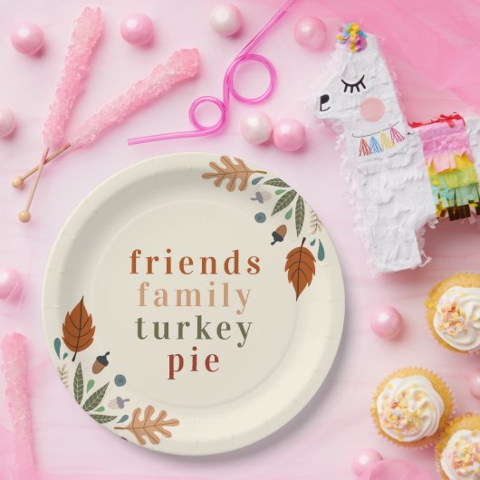 Modern Elegant Herfst najaar Thanksgiving Papieren Bordje (Feest)