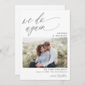 Modern Elegant Herhuwelijkshuwelijk Stembauw Verni Aankondiging (Voorkant / Achterkant)