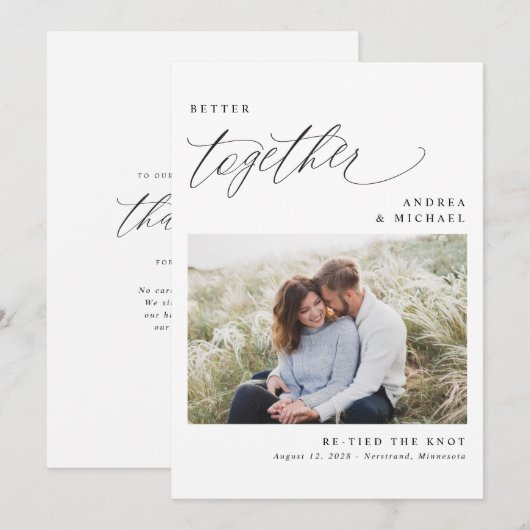 Modern Elegant Herhuwelijkshuwelijk Vow Renewal An Aankondiging (Voorkant / Achterkant)