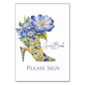 Modern Elegant High-Heel Schoen Gastenboek Tafelbo Kaart (Voorkant)
