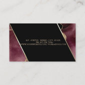 Modern Elegant High Hiel Burgundy Agate Visitekaartje (Achterkant)